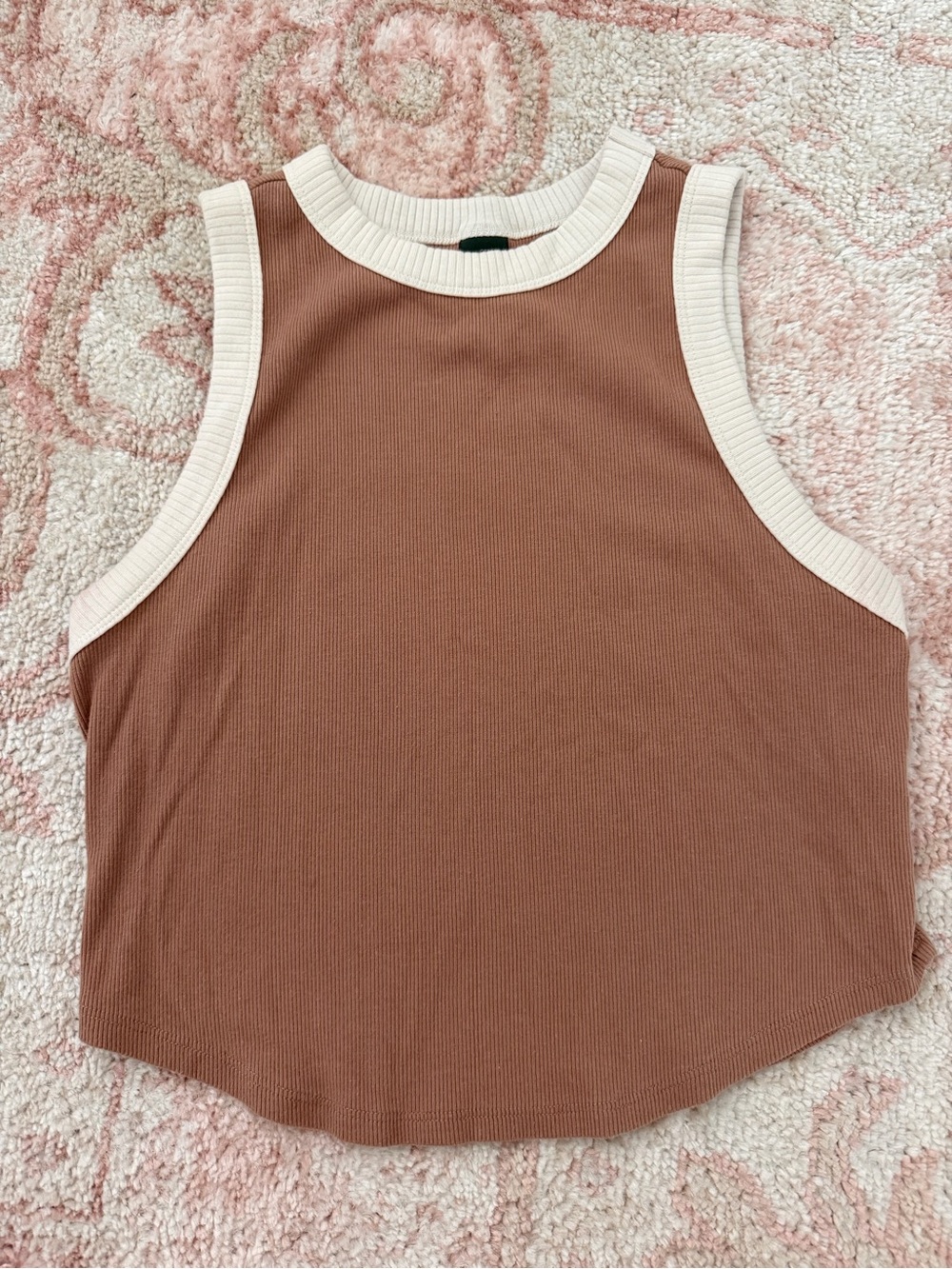 Wild fable tank in brown with cream/white trim
